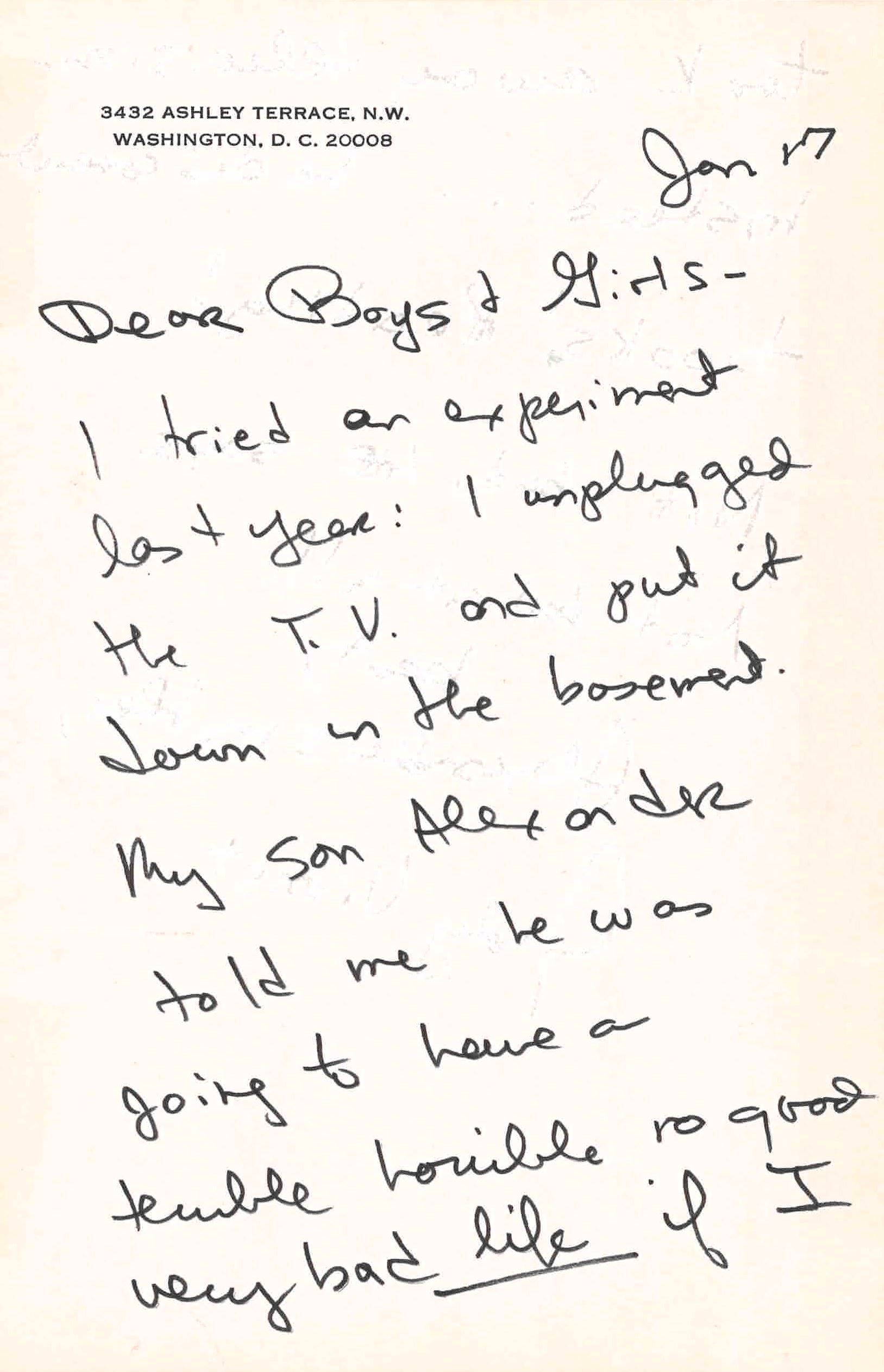 letter from judith viorst page 1