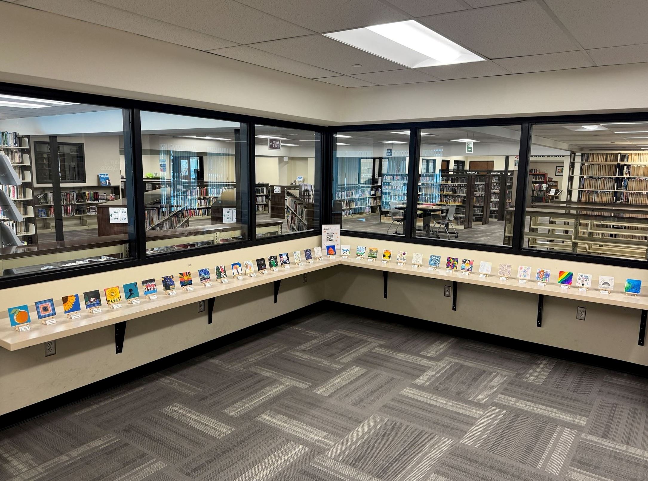 Tiny art pieces on display