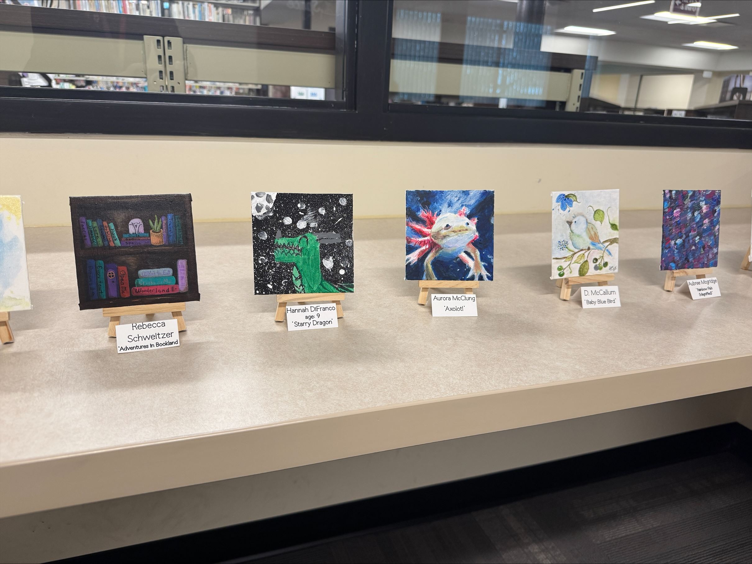 Tiny art pieces on display