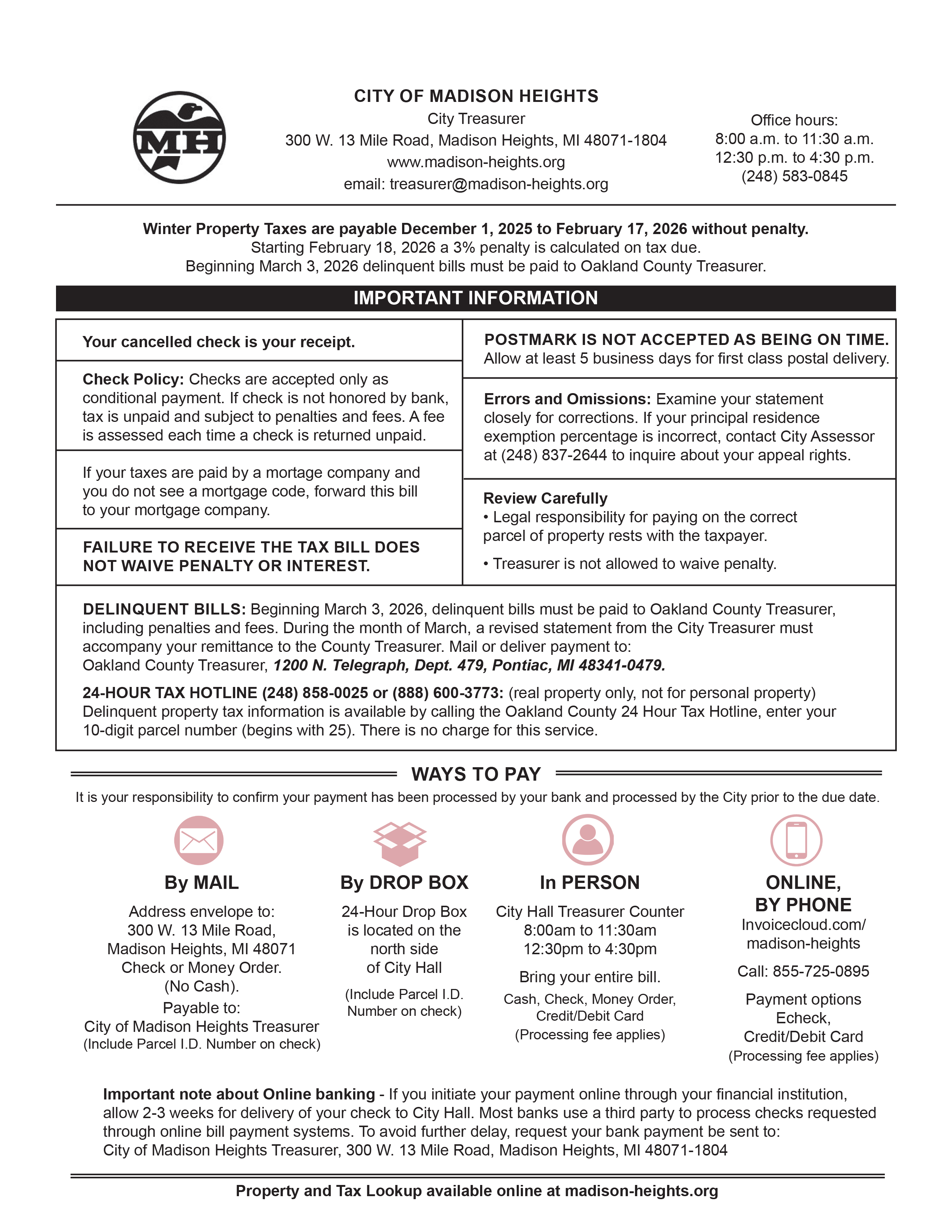 Back of Tax Bill for 2025